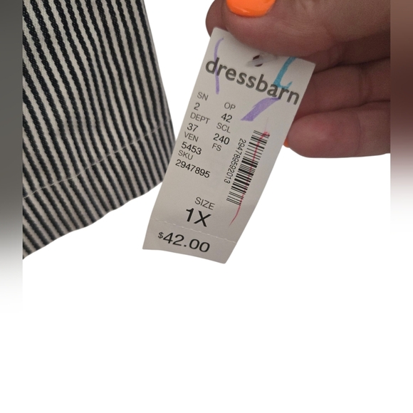 NWT Dressbarn Navy and White Utility Jacket with Stand-Up Collar Size 1X - Picture 3 of 4